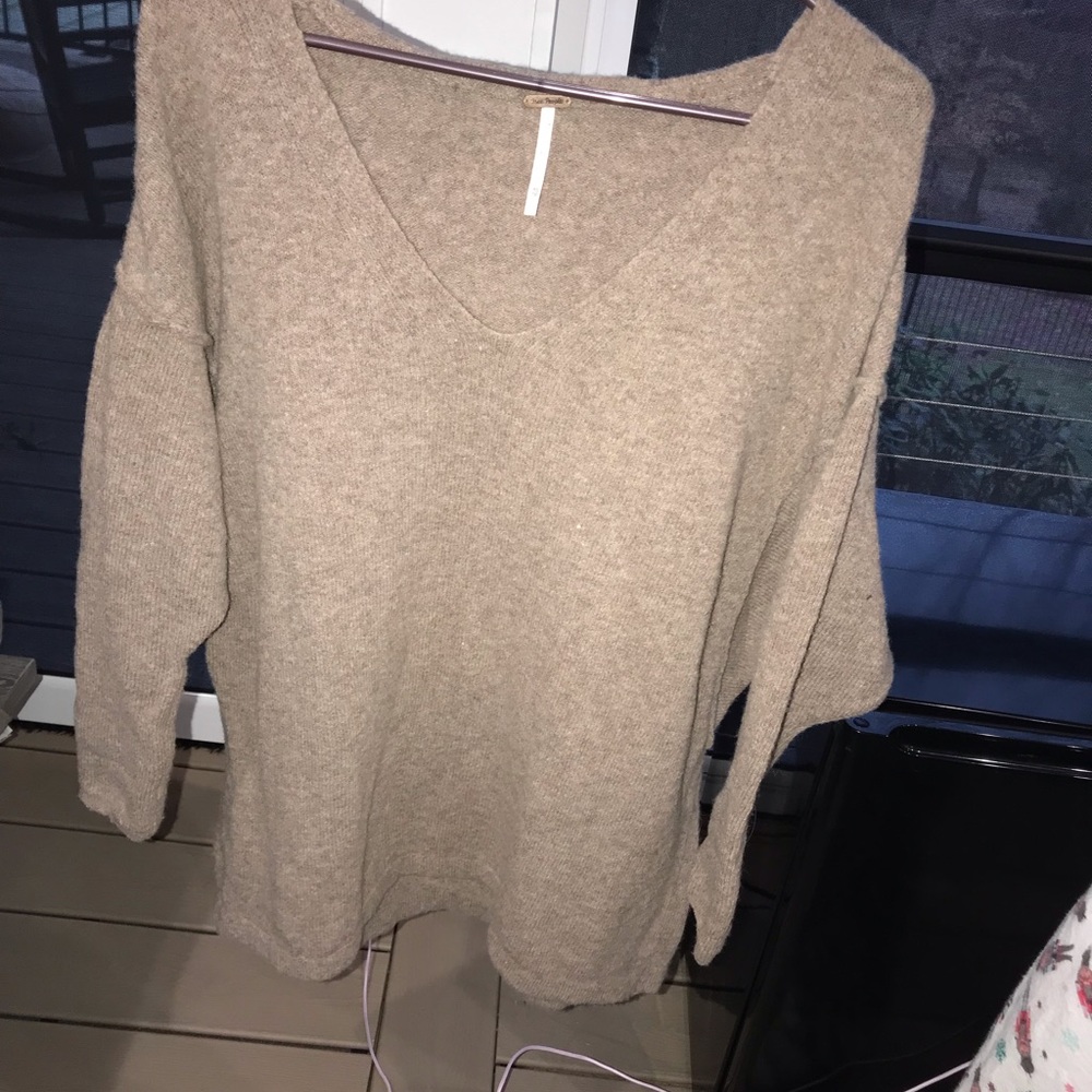 tan free people sweater